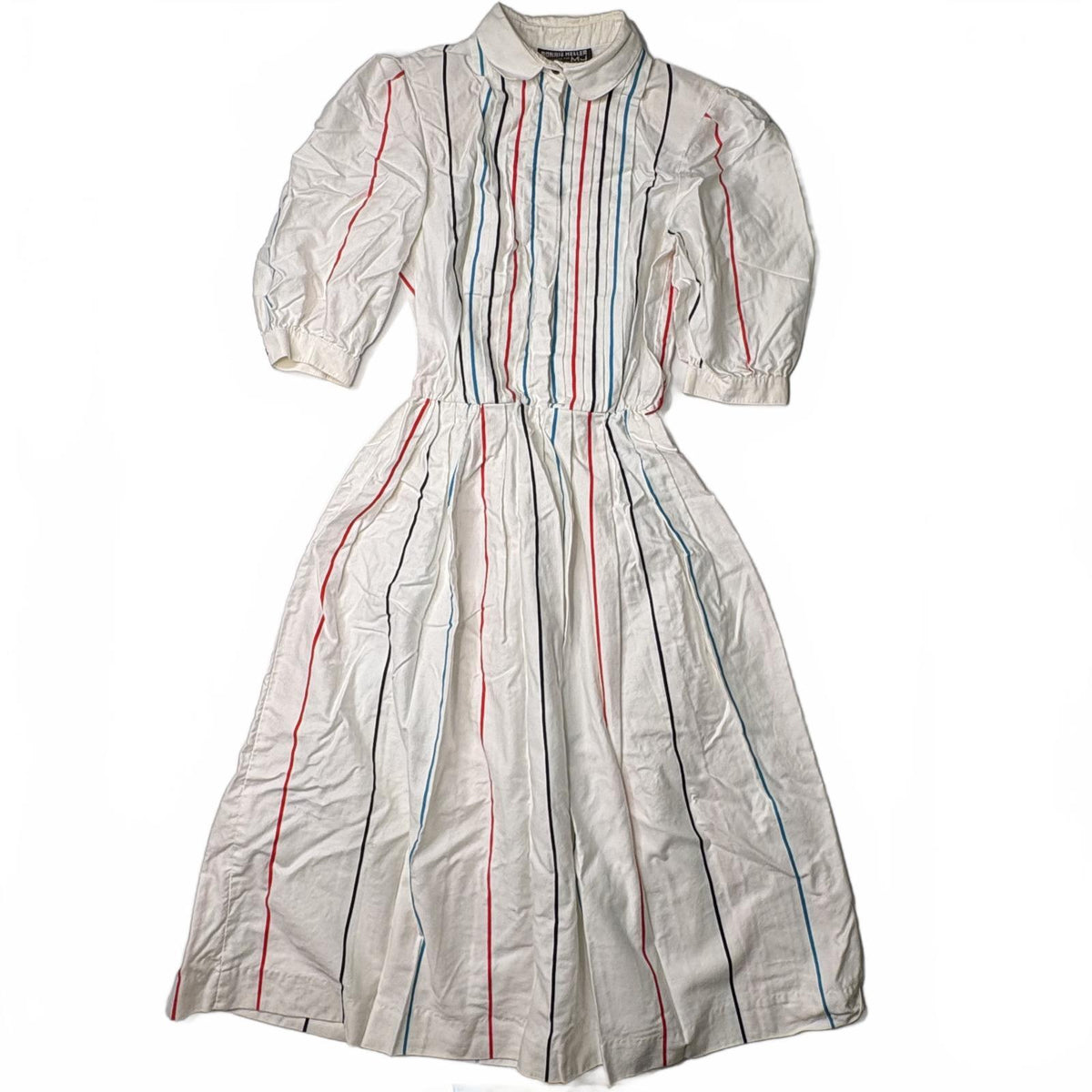 Vintage Ronnie Heller Striped Prairie Cottagecore Dress