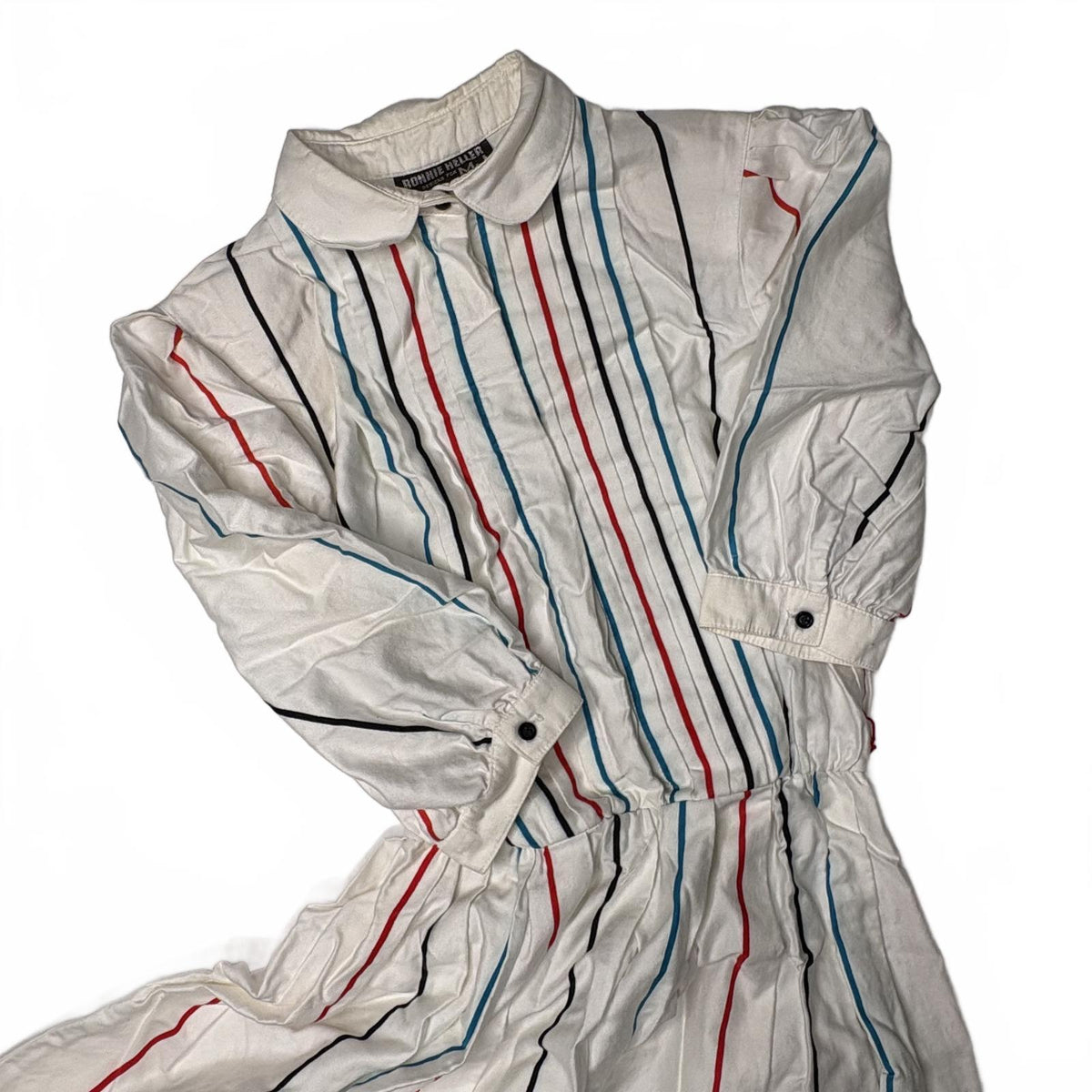 Vintage Ronnie Heller Striped Prairie Cottagecore Dress
