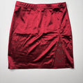 SHEIN Red Satin Grommet Split Mini Skirt Small