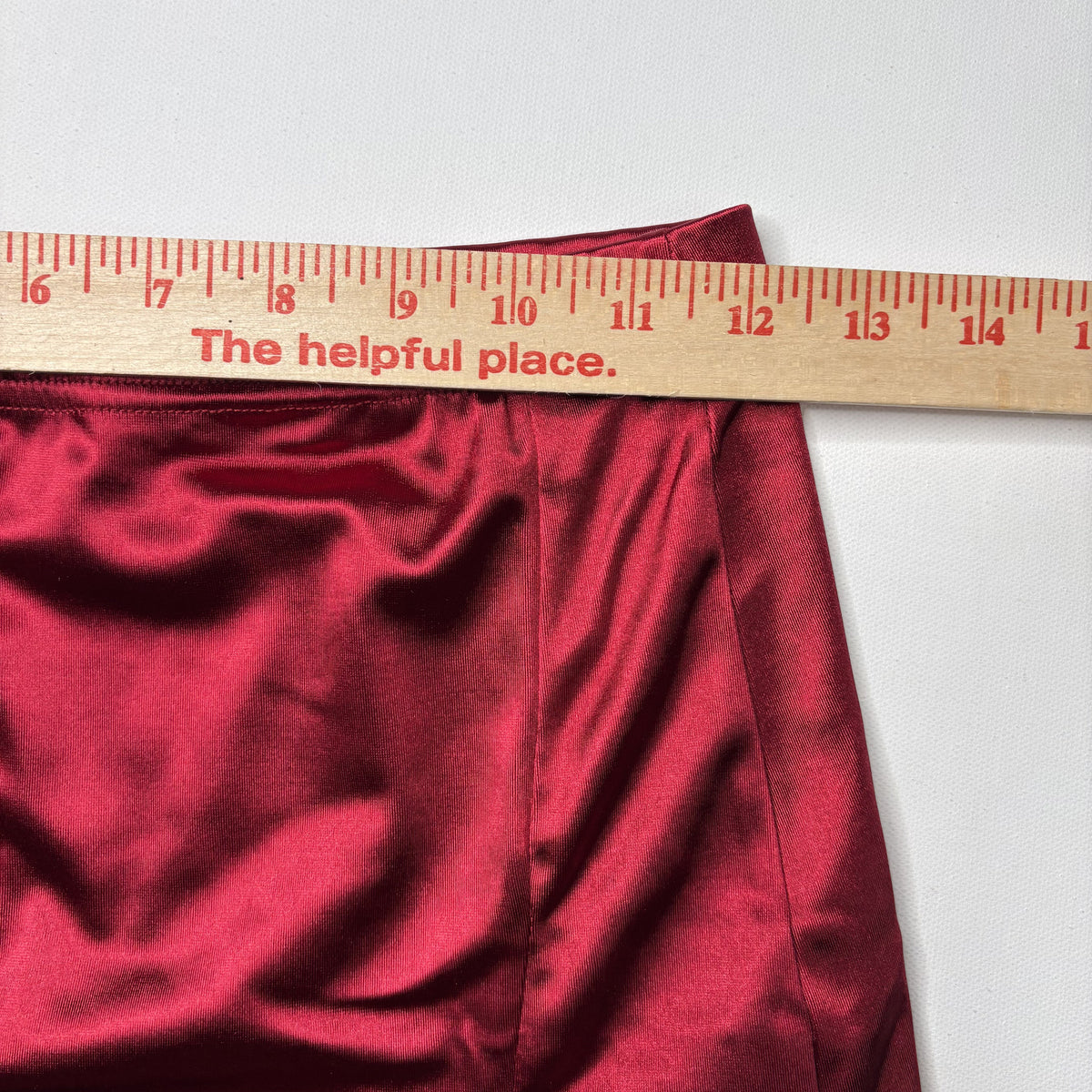 SHEIN Red Satin Grommet Split Mini Skirt Small