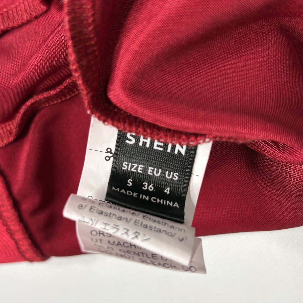 SHEIN Red Satin Grommet Split Mini Skirt Small