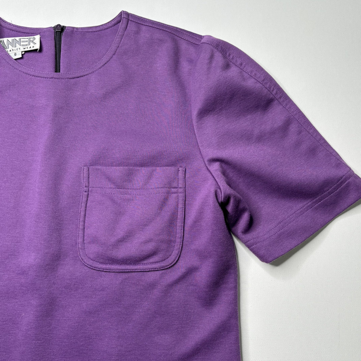 Tanner Fine Casual Wear Vintage Purple Short Sleeve Top 8