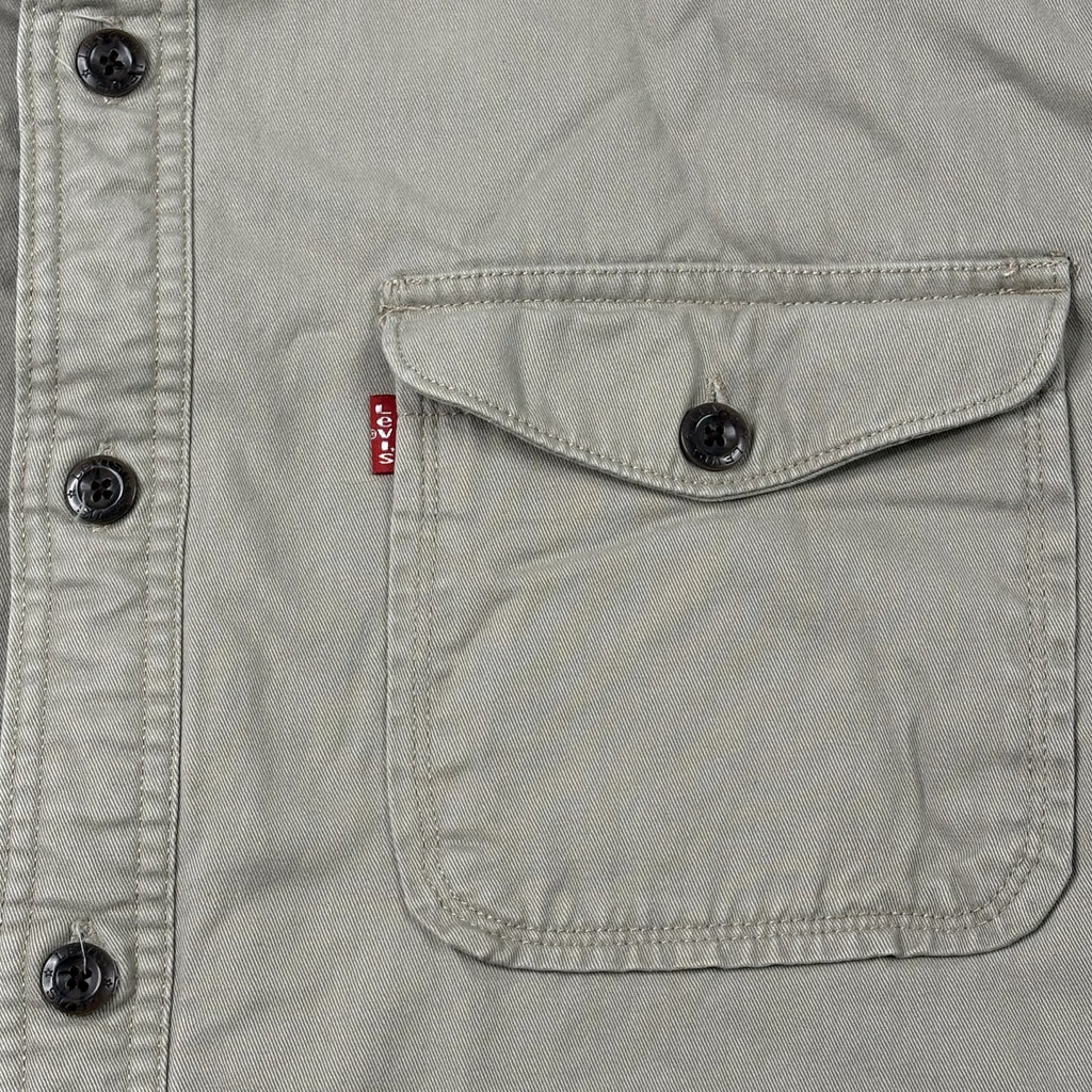 Levi's Sherpa Lined Jacket Canvas Military Workwear Olive XL