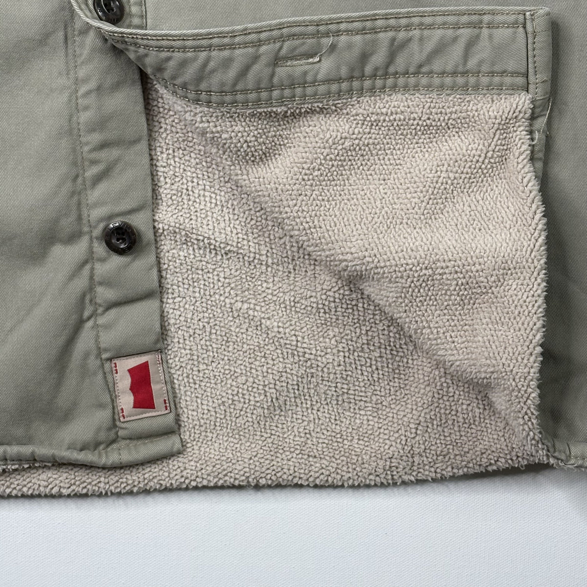 Levi's Sherpa Lined Jacket Canvas Military Workwear Olive XL