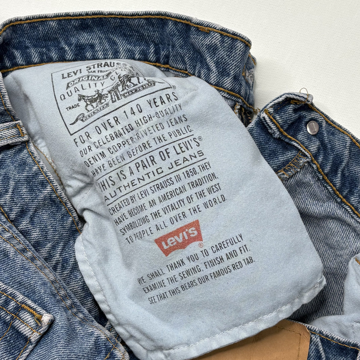 Levi's 505 Straight Leg Jeans 38x34 Vintage Distressed Blue