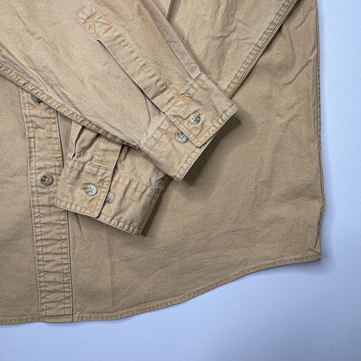LL Bean Canvas Utility Shirt Jacket Yellow Mens Large