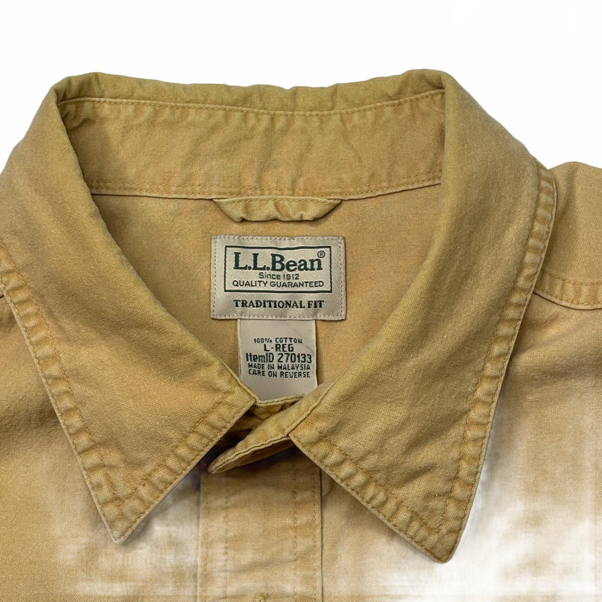 LL Bean Canvas Utility Shirt Jacket Yellow Mens Large