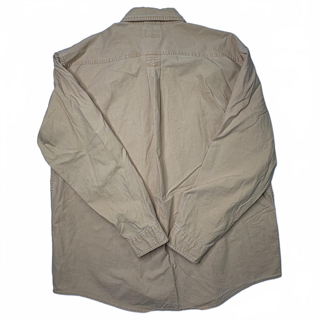 LL Bean Canvas Utility Shirt Jacket Yellow Mens Large