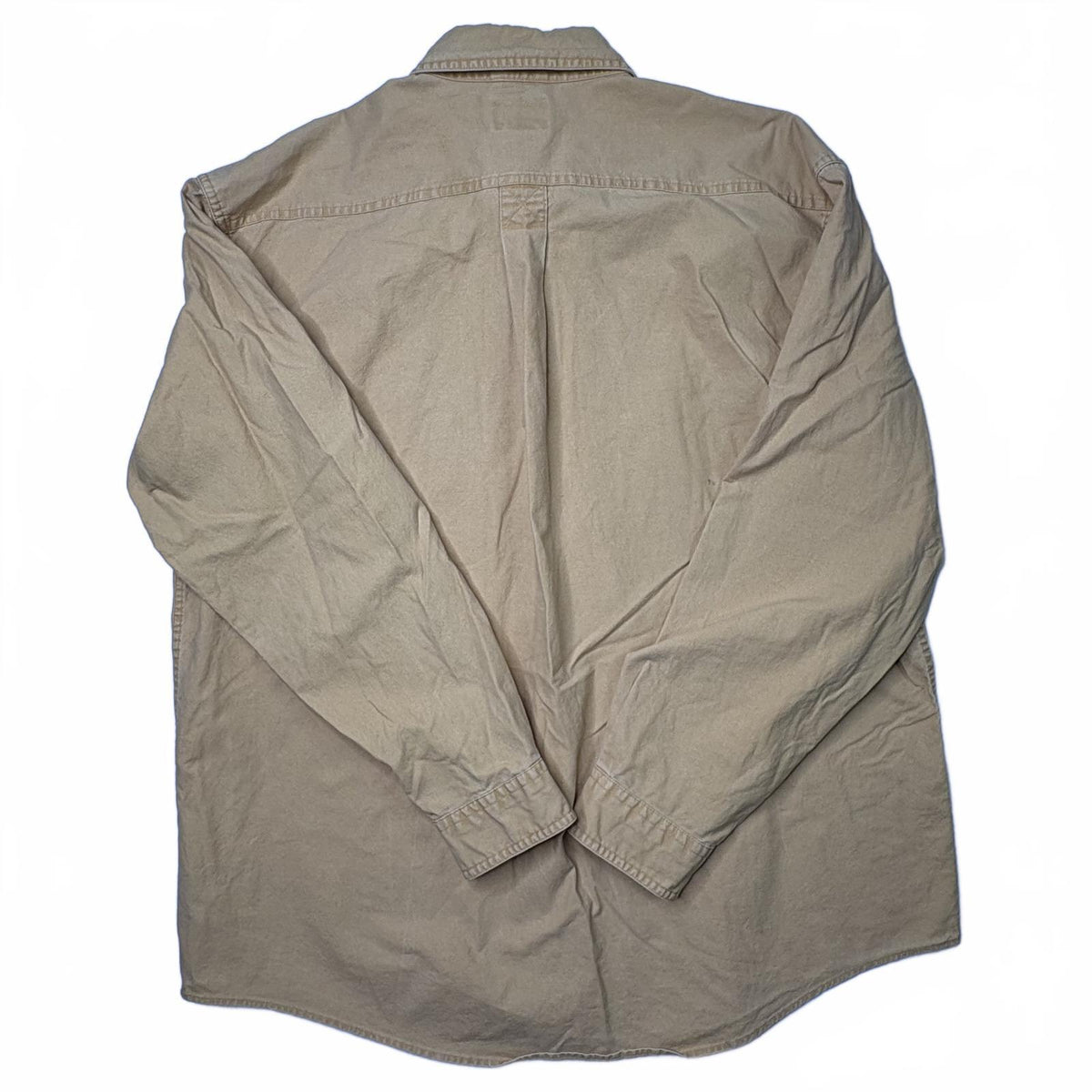 LL Bean Canvas Utility Shirt Jacket Yellow Mens Large