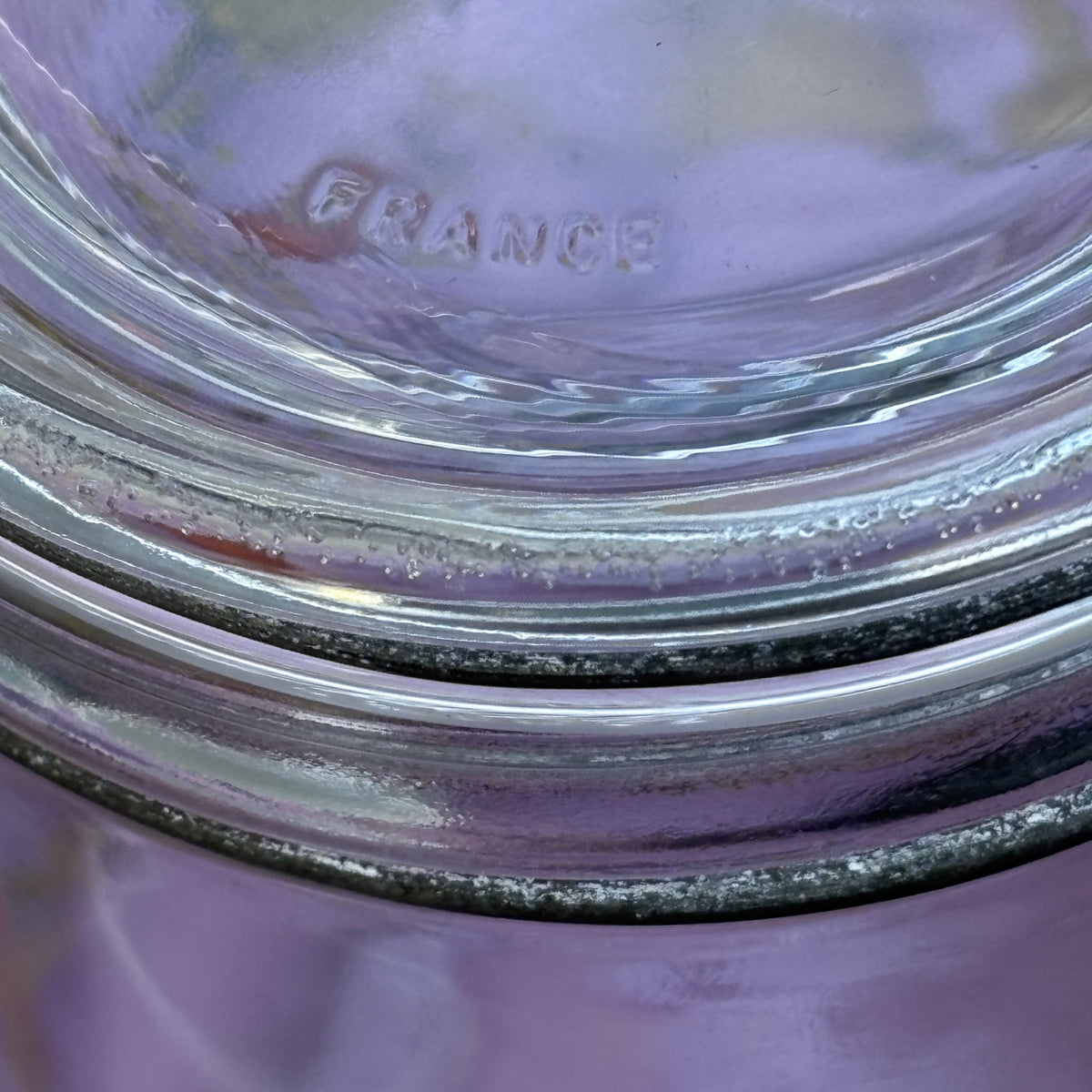 Vintage Fruit Print Glass Canister Wire Bail Jar 1.5L