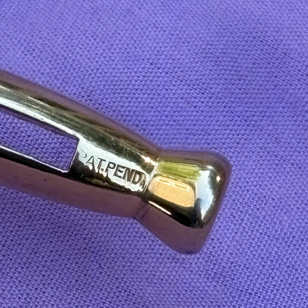 Vintage Swank Gold Tone Collar Clip Bar Patent Pending