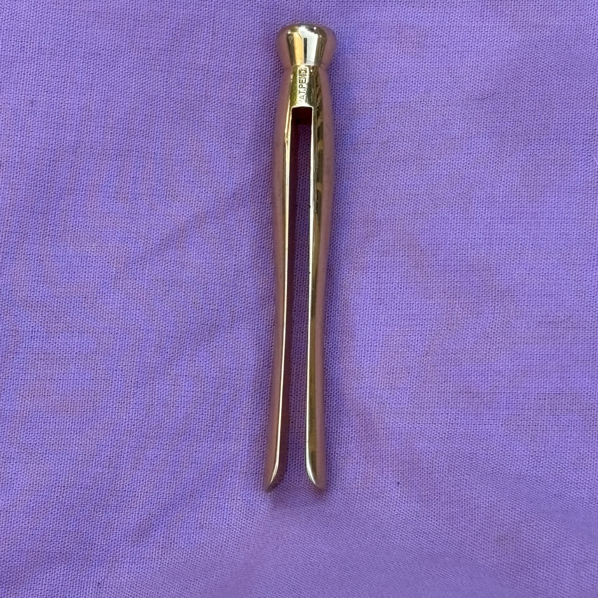 Vintage Swank Gold Tone Collar Clip Bar Patent Pending