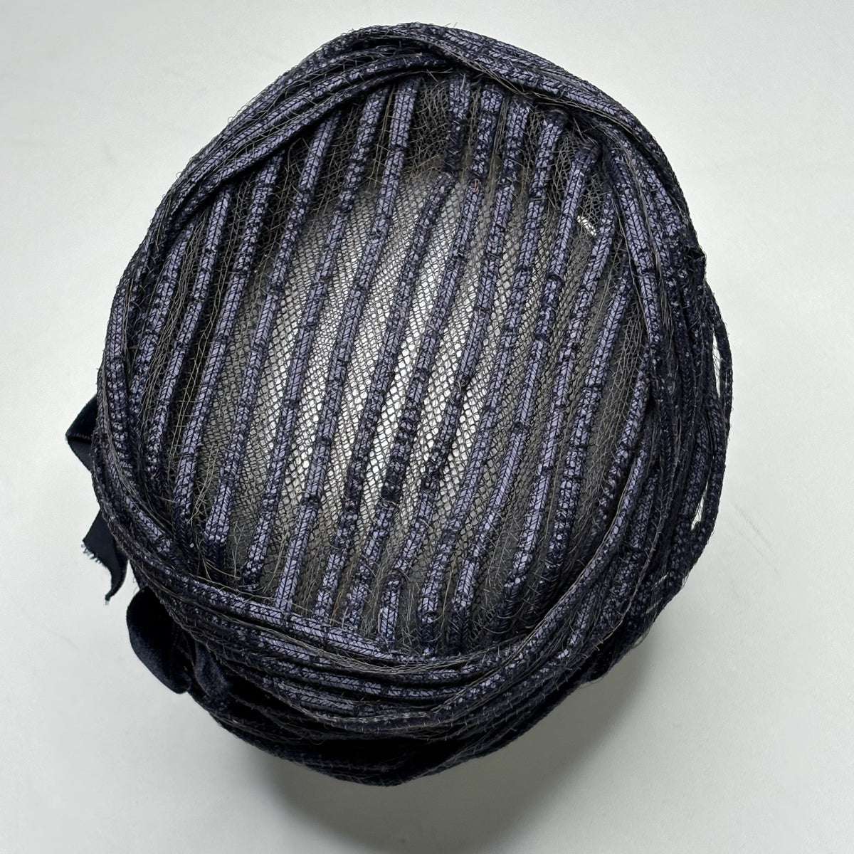 Vintage JP Allen Navy Blue Velvet Corduroy Pillbox Hat