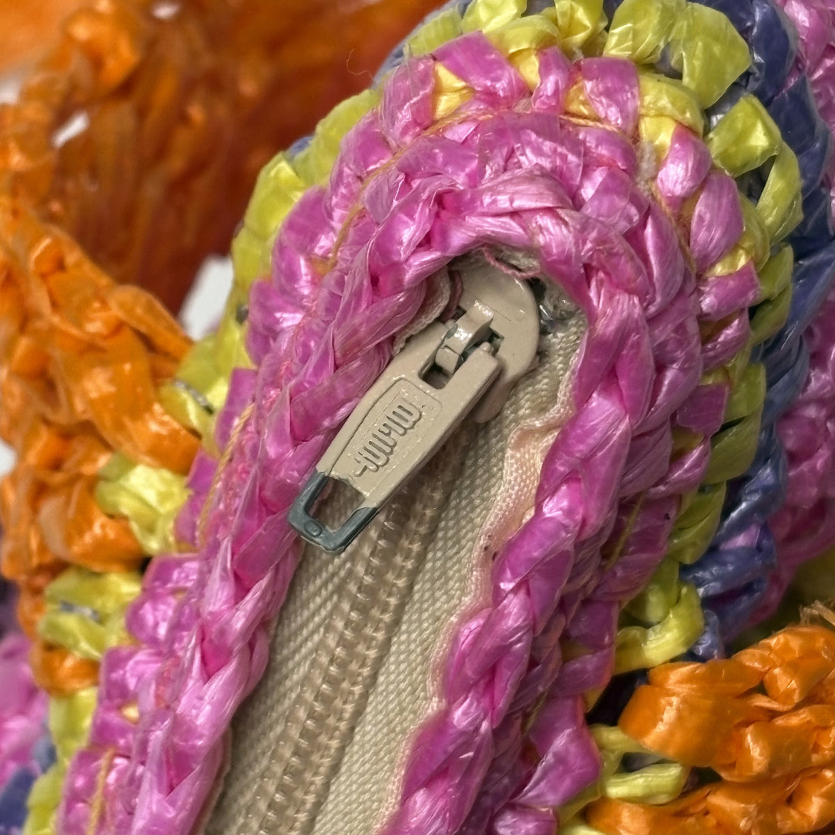 Vintage Straw Woven Raffia Shoulder Bag Multi Color Tote