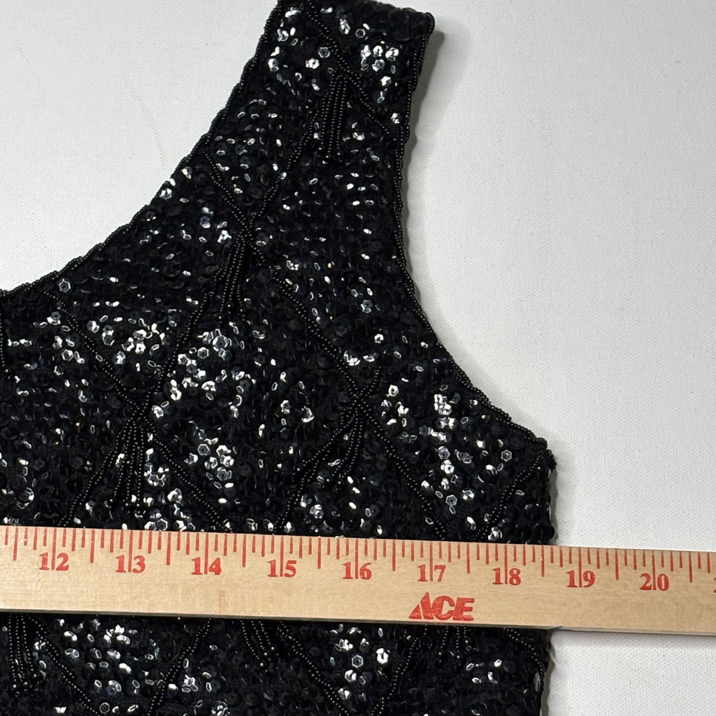 Vintage Alexander Sequined Beaded Wool Tank Top Size L