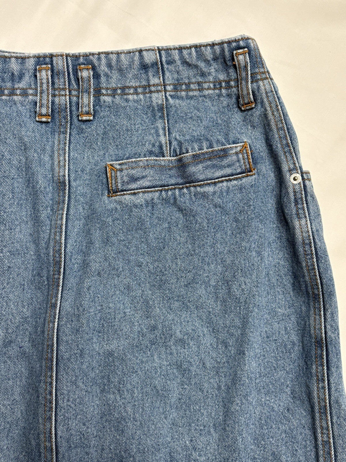 Vintage 1990s Jordache Blue Denim Midi Pencil Skirt, High-Ra