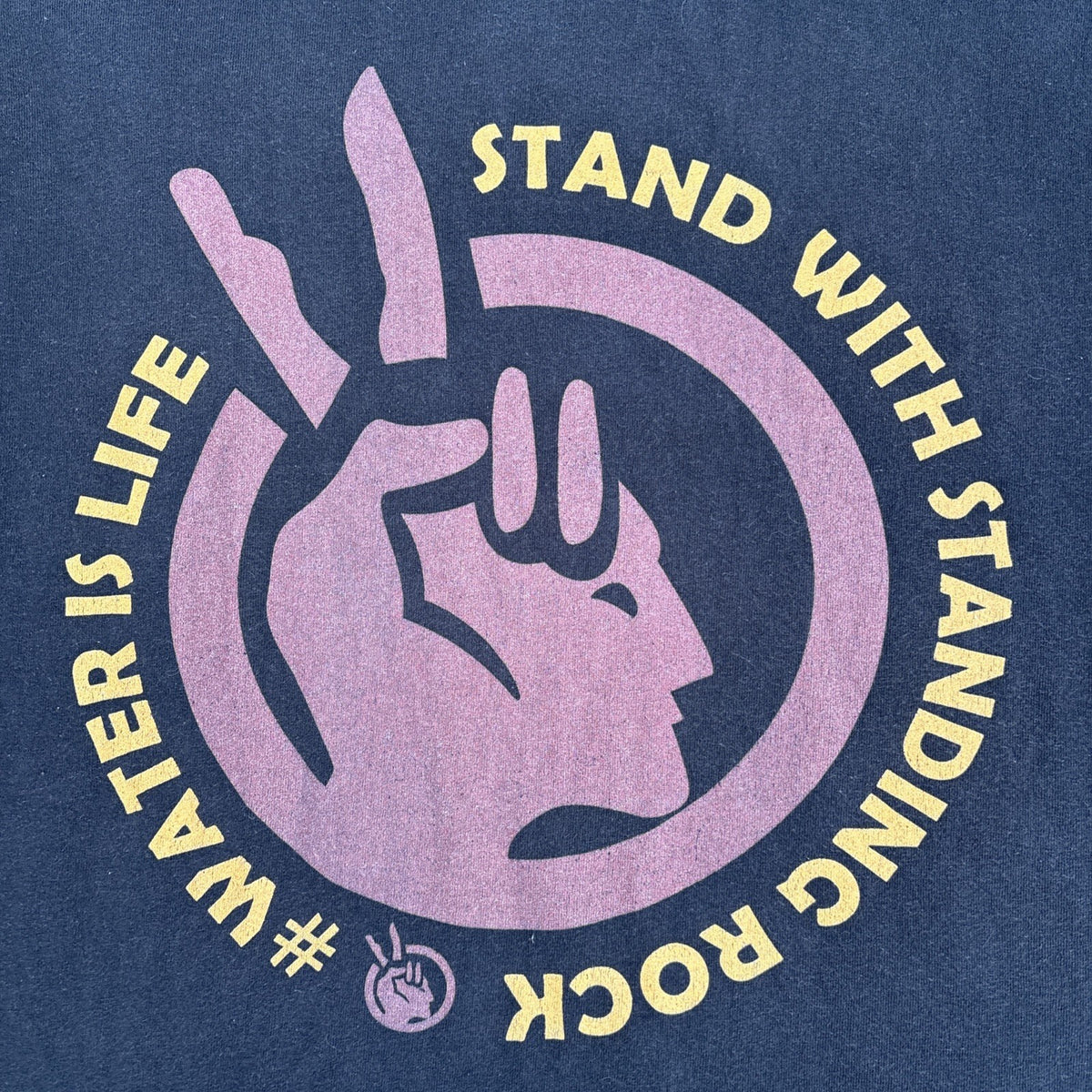 Vintage Hanes 2XL Stand With Standing Rock T-Shirt Black