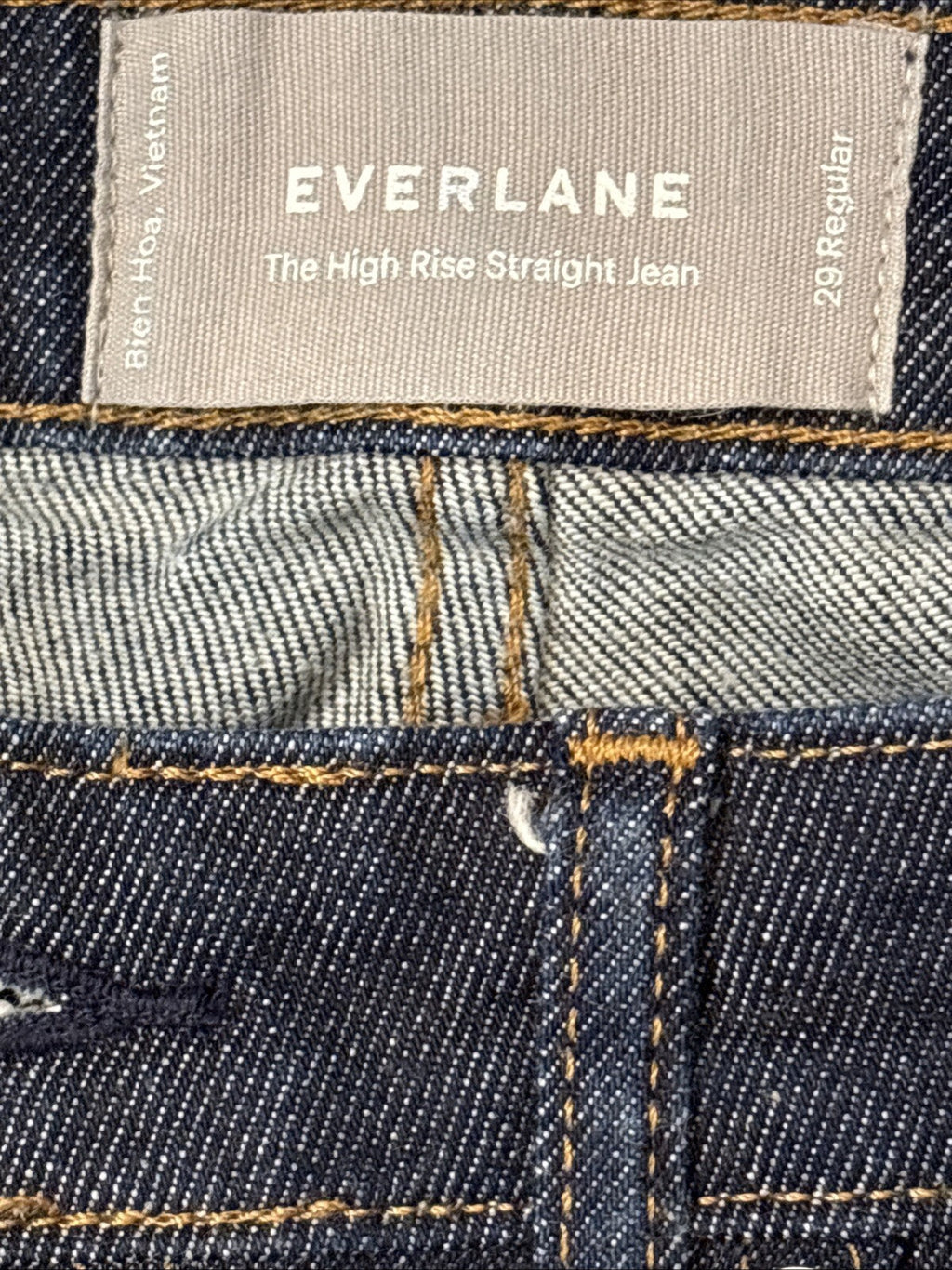 Everlane The High Rise Straight Jean - Dark Wash Indigo, 29R