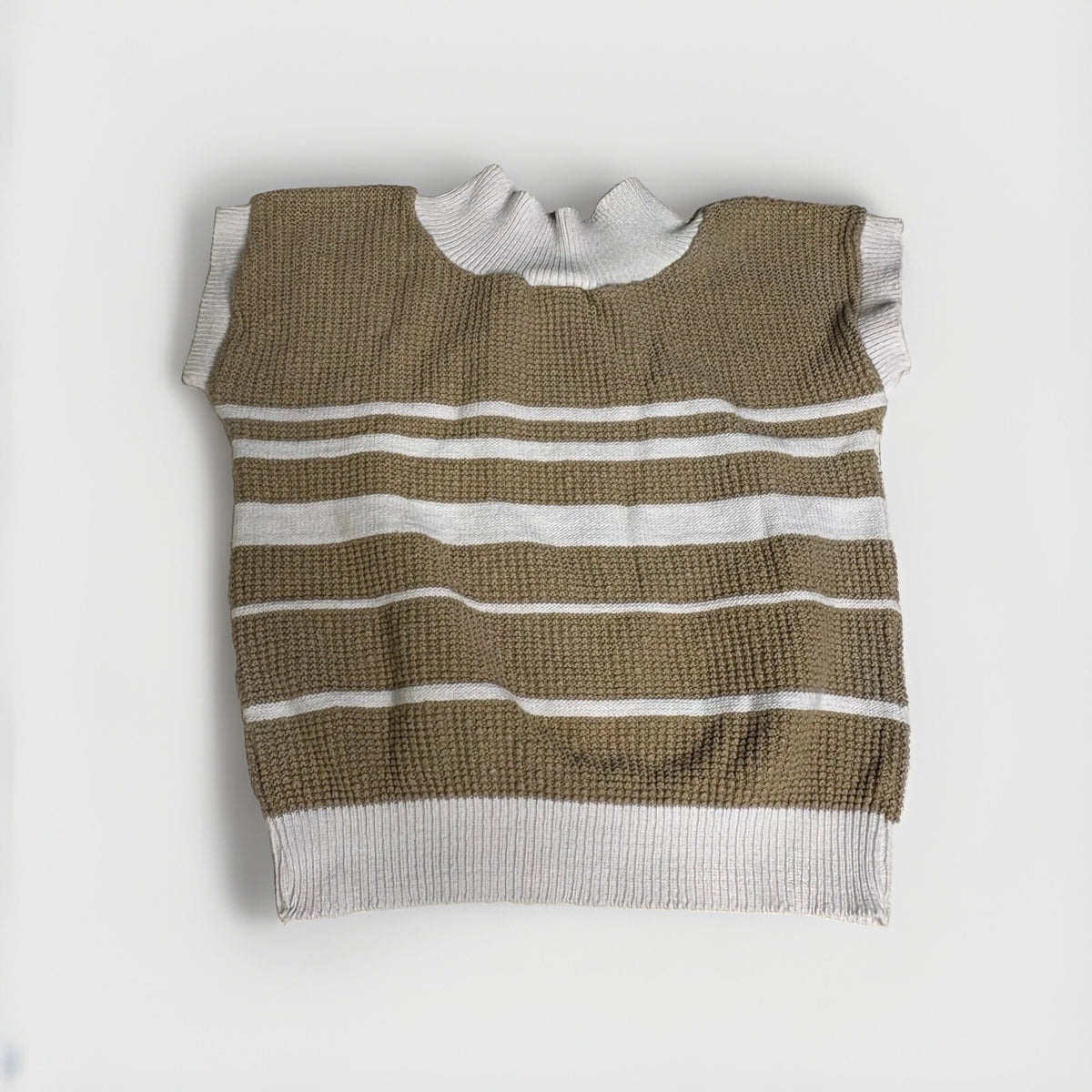 Vintage 1980s The Fox Collection Textured Knit Stripe Mock T
