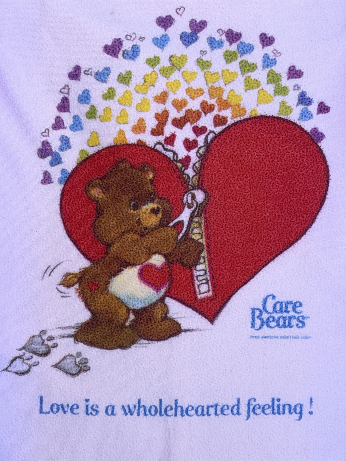 Vintage 1985 Care Bears Girls' Pink Long Sleeve Nightgown -