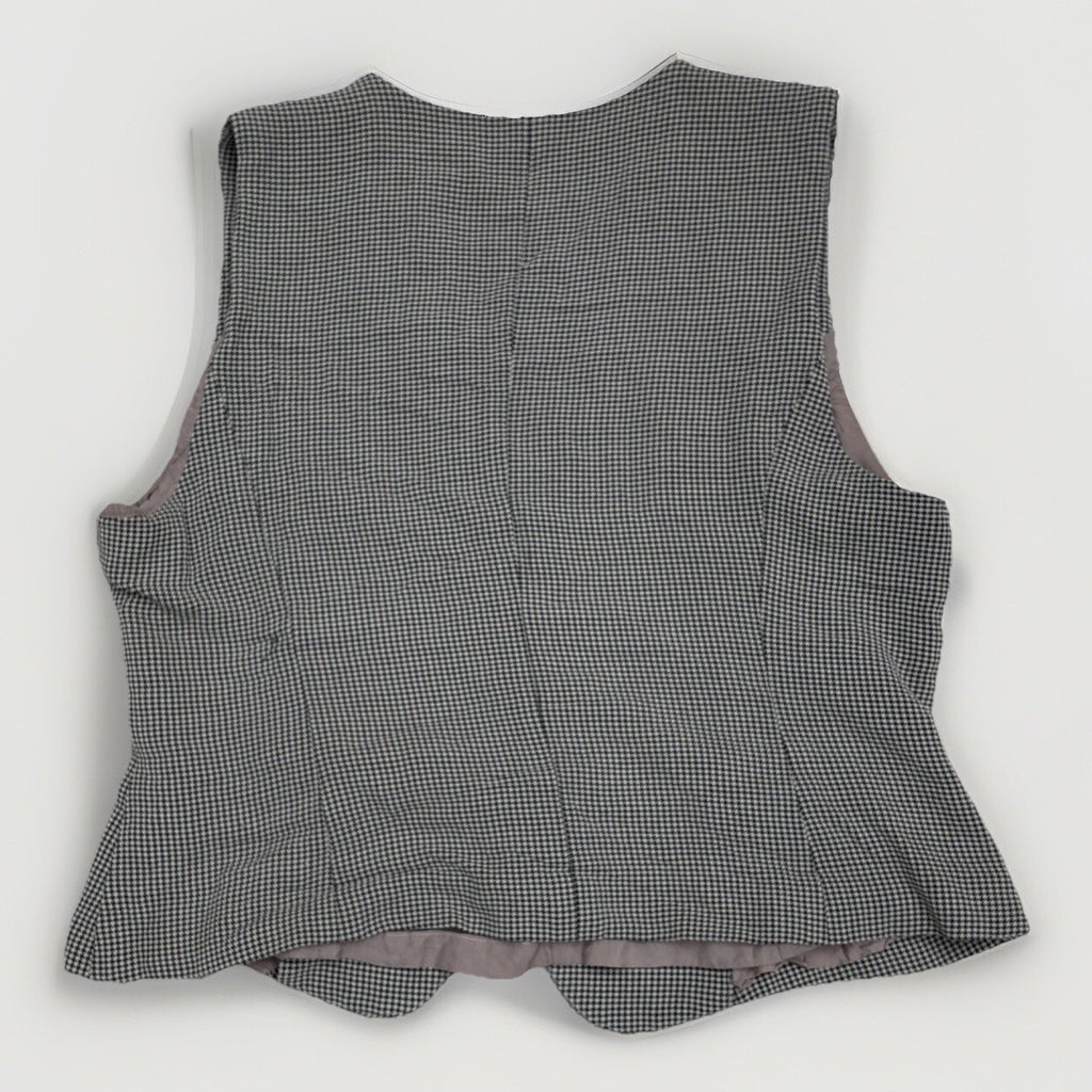 Vintage 90s Tamotsu Wool Blend Micro Houndstooth Vest L