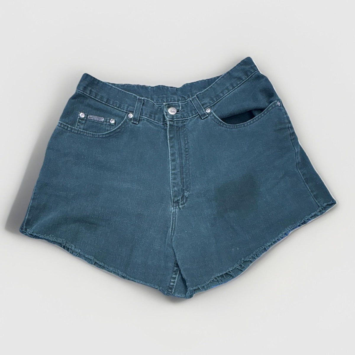 Lee Riveted Women’s Green Denim Cut-Off Shorts Size 16