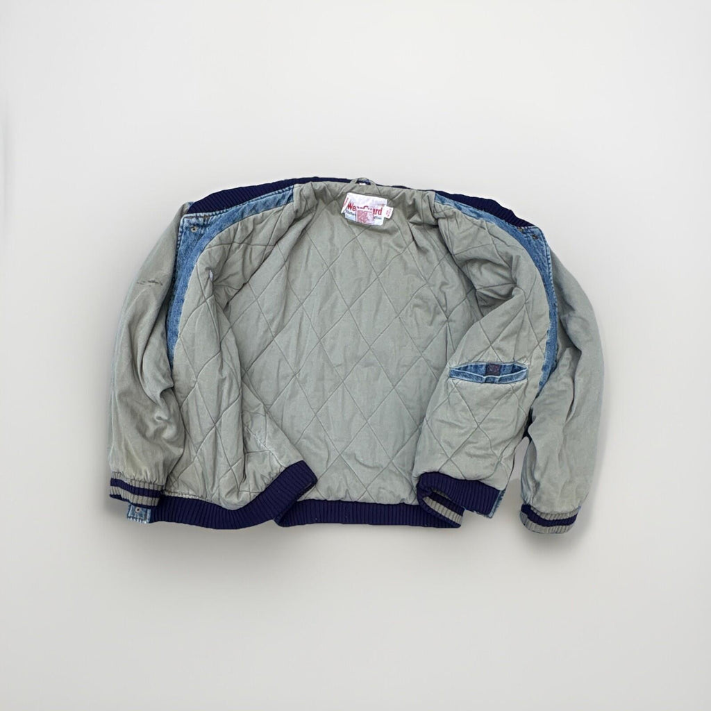 WearGuard Vintage Varsity Jacket XL Blue Gray Quilted Lined