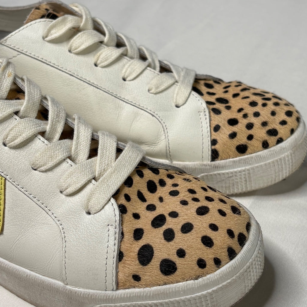 Dolce Vita Women's Size 8.5 White Leather Sneakers with Spol