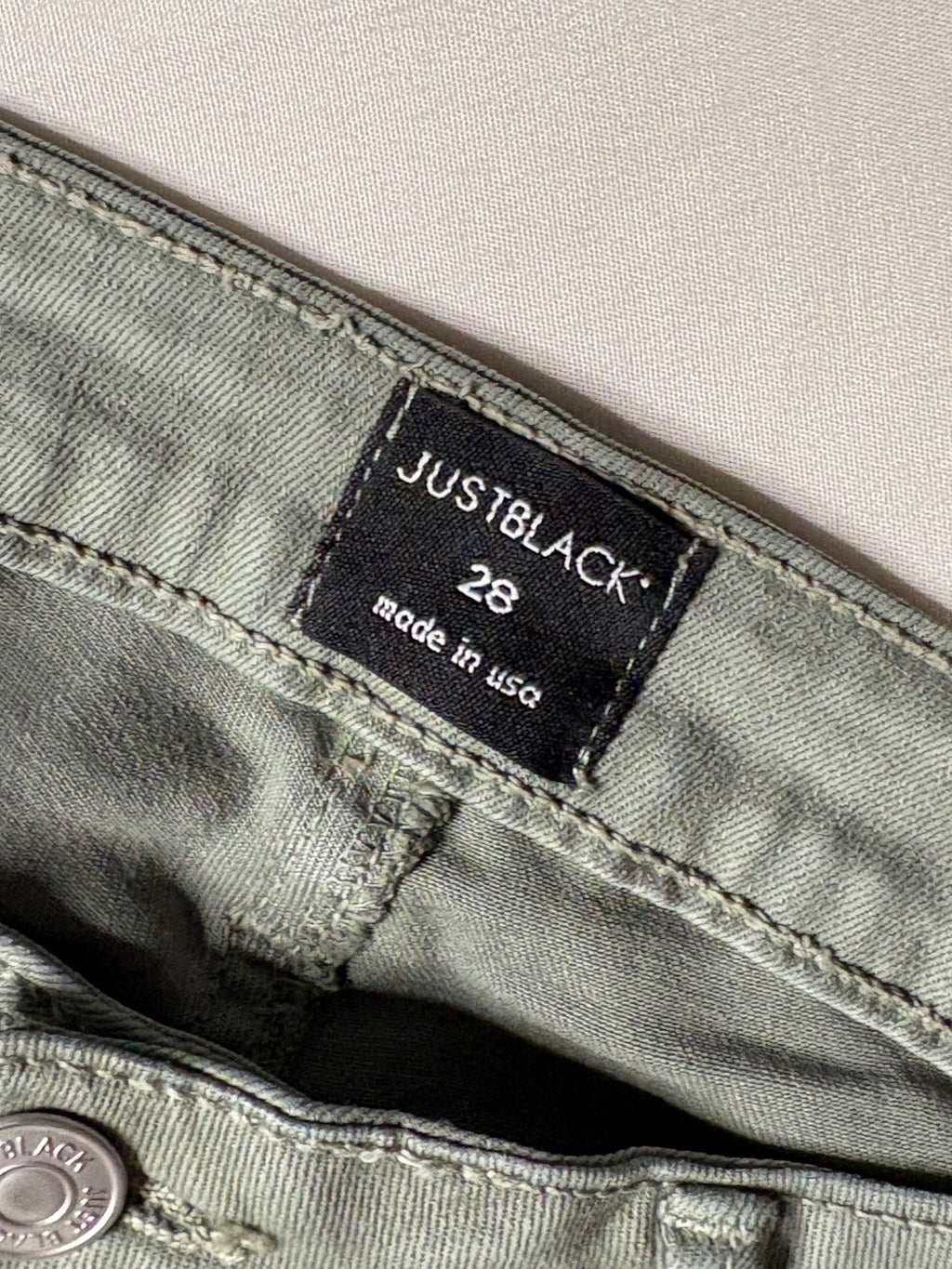 Just Black Women's 28 Olive Green Slim Fit Pants