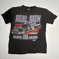 Vintage 90s NASCAR Real Men Wear Black & Silver T-Shirt M