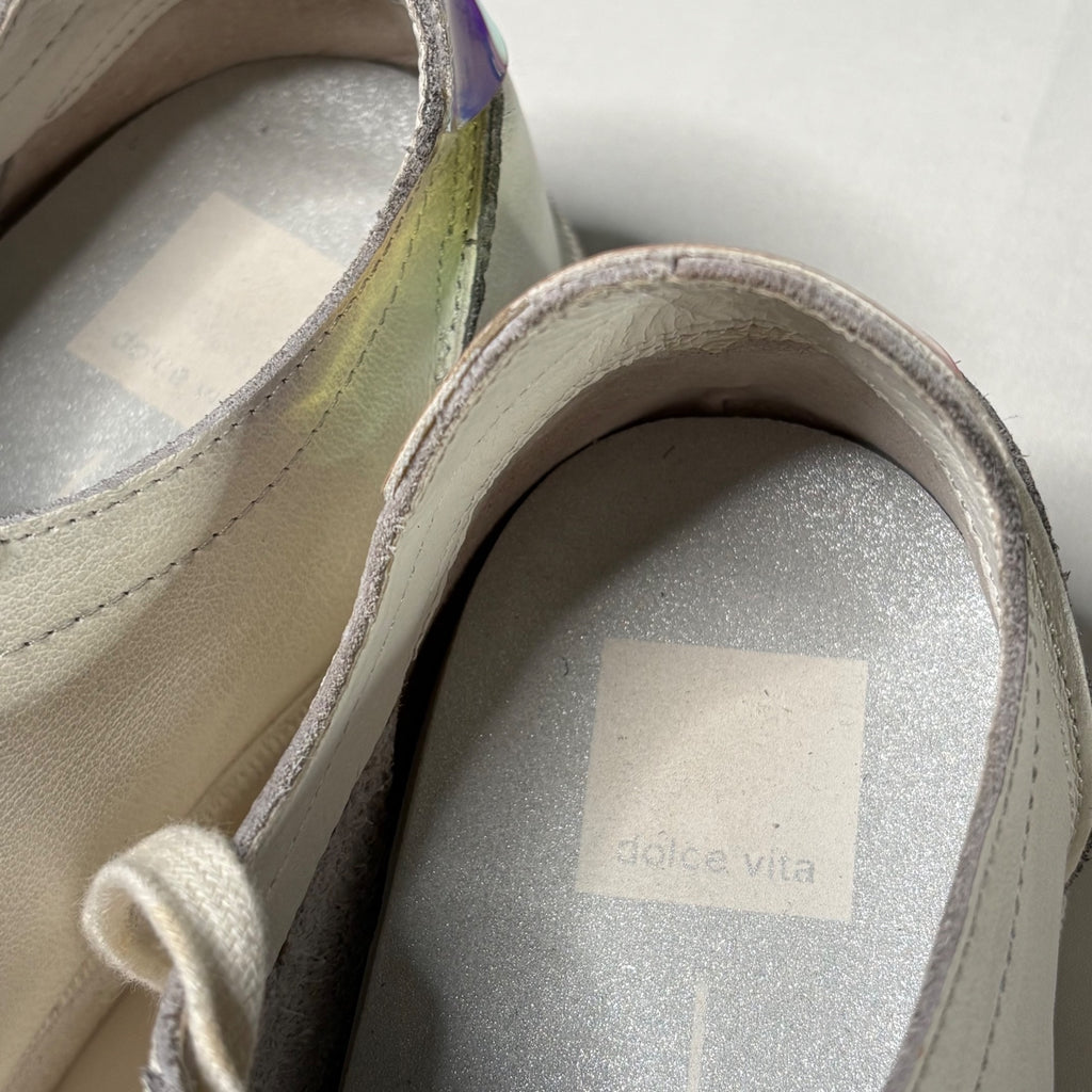 Dolce Vita Women's Size 8.5 White Leather Sneakers with Spol