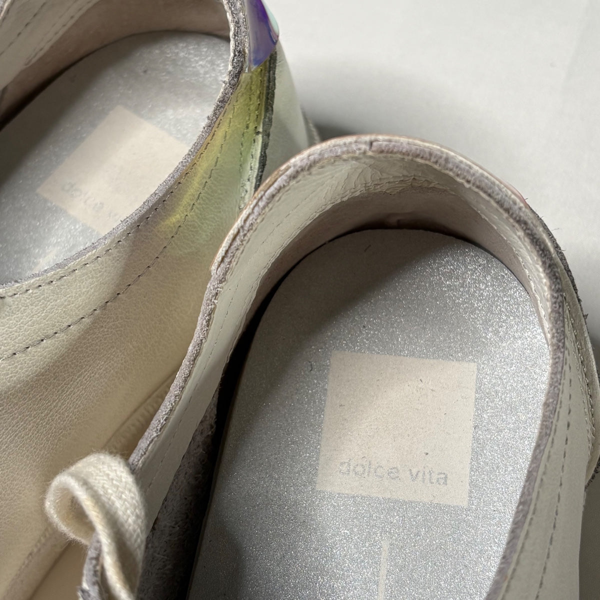 Dolce Vita Women's Size 8.5 White Leather Sneakers with Spol