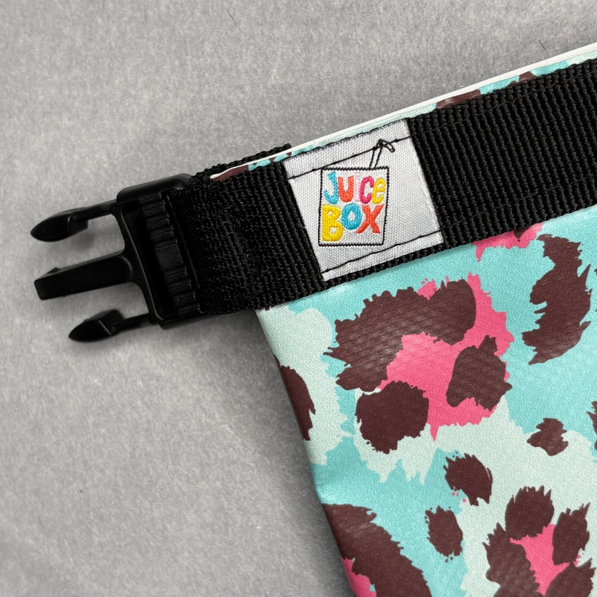 Juice Box Wild Child Pink and Turquoise Leopard Print Bag