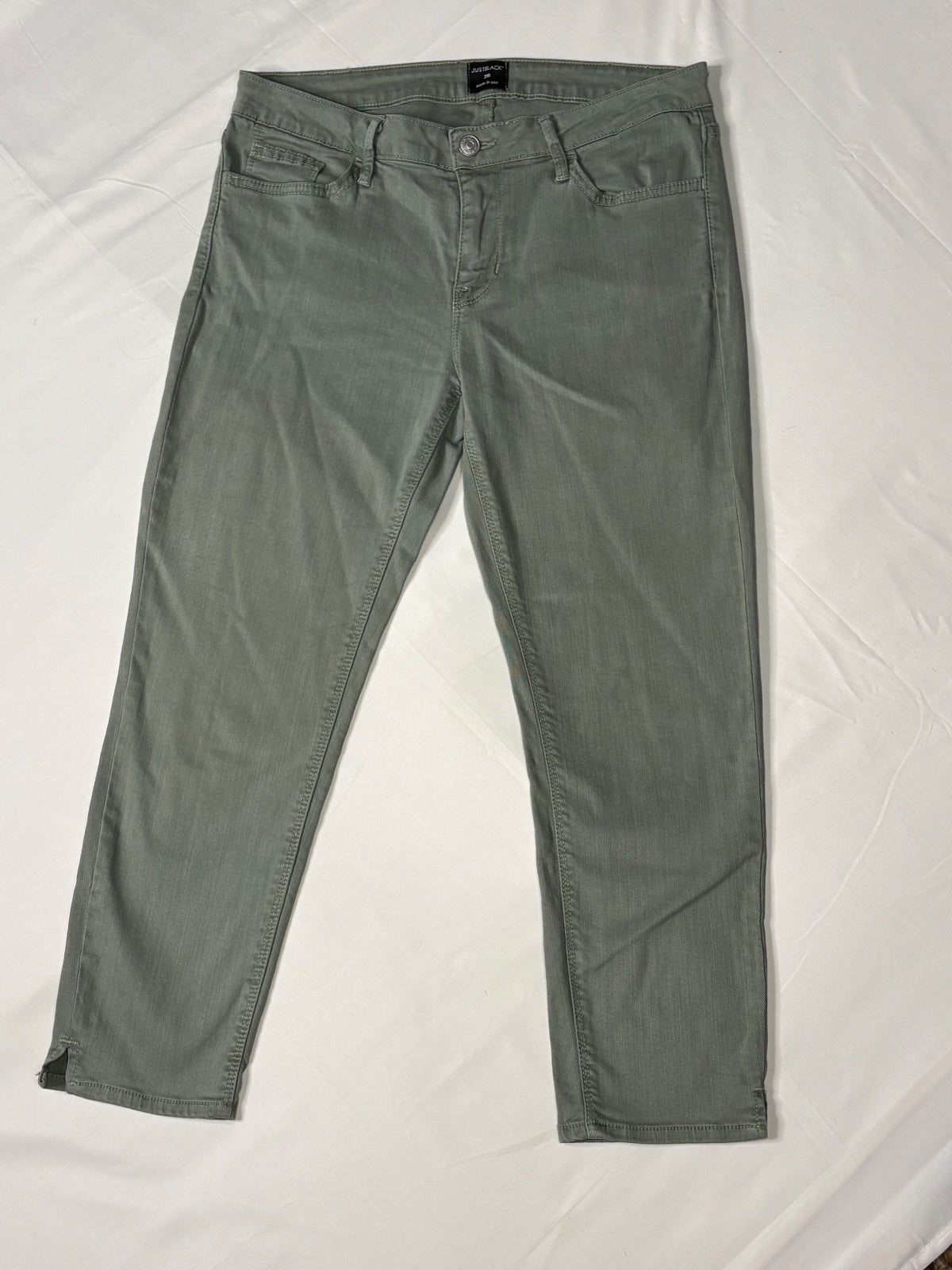 Just Black Women's 28 Olive Green Slim Fit Pants