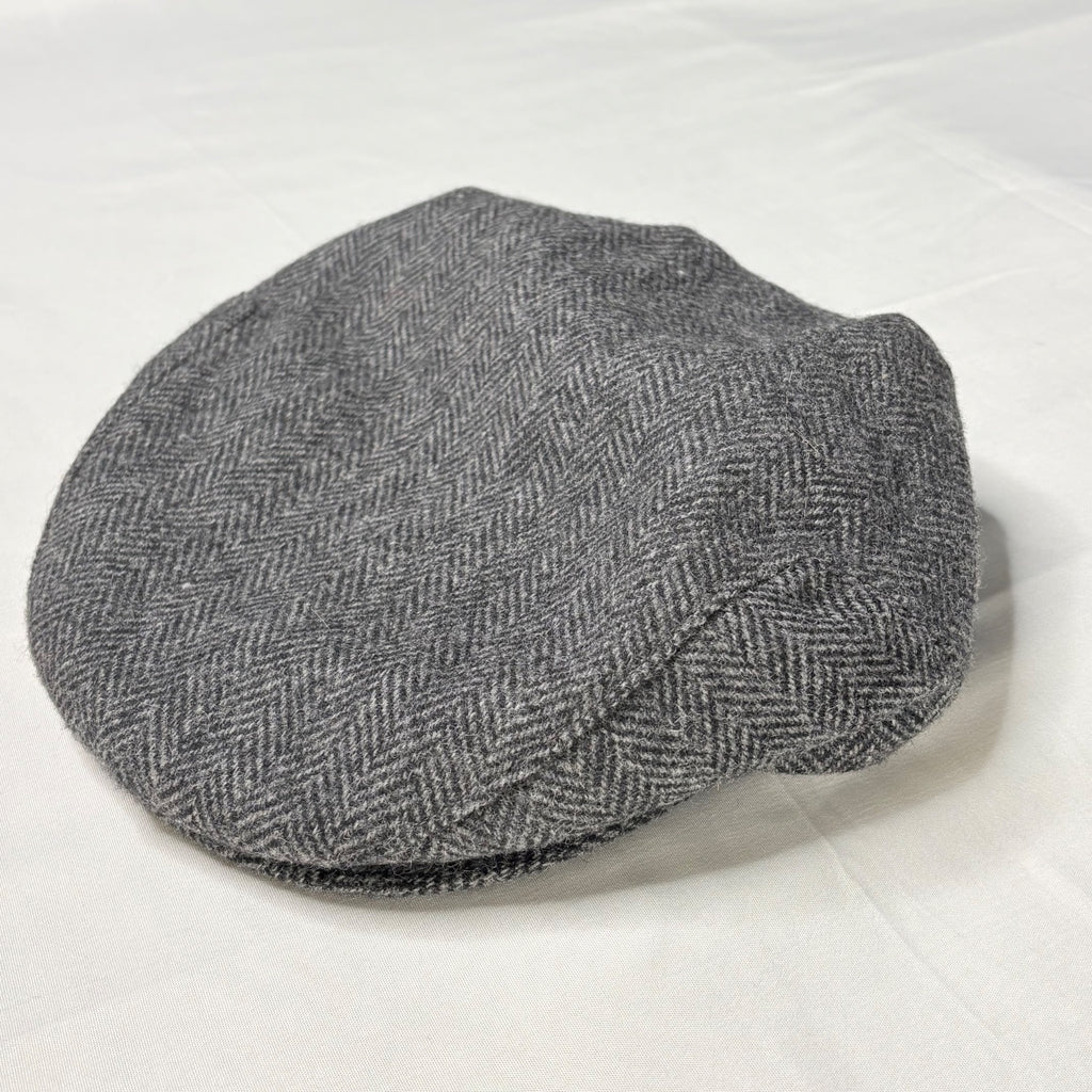 Stetson Small Gray Herringbone Wool Newsboy Cap Made in USA