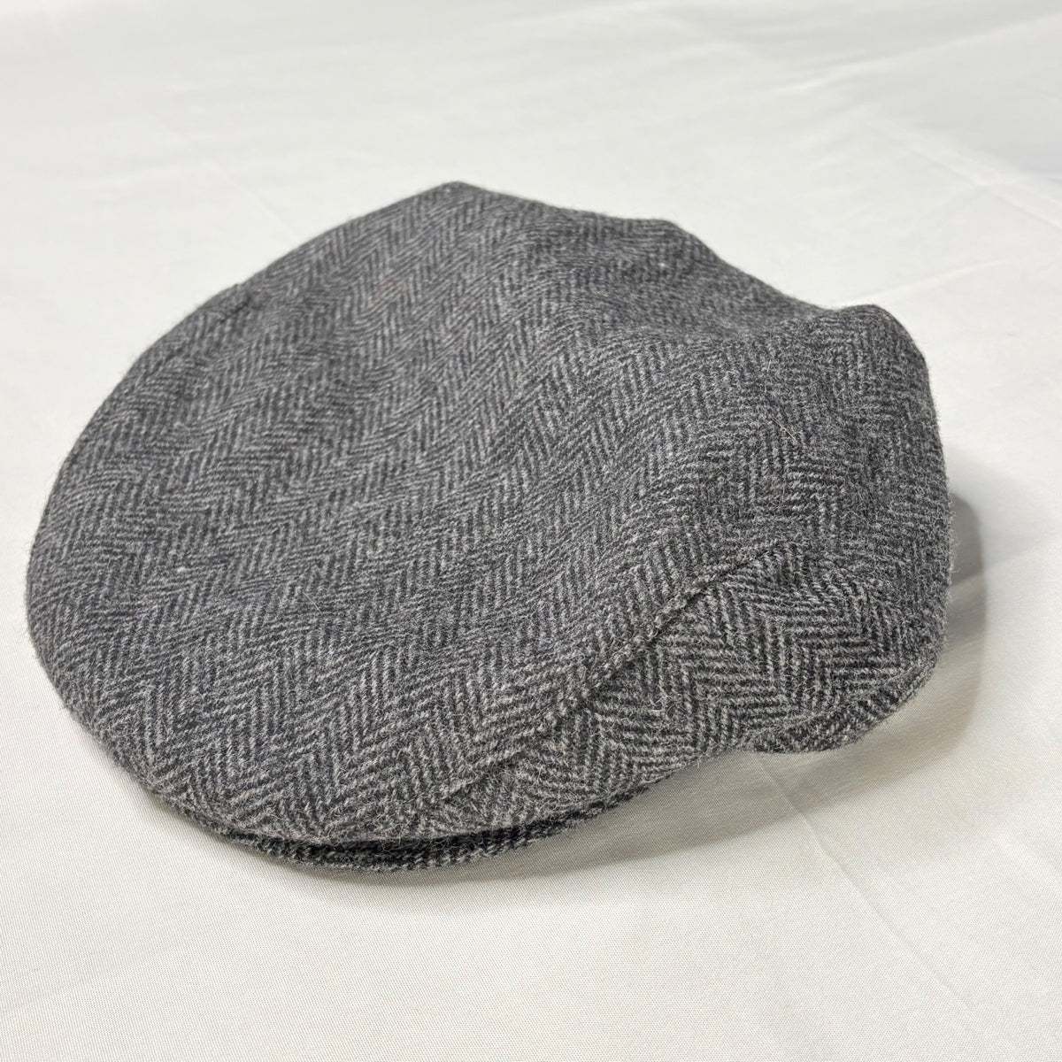 Stetson Small Gray Herringbone Wool Newsboy Cap Made in USA