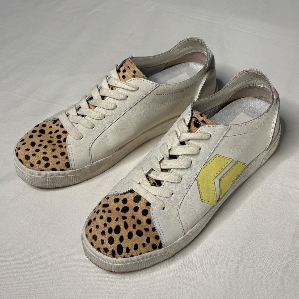 Dolce Vita Women's Size 8.5 White Leather Sneakers with Spol