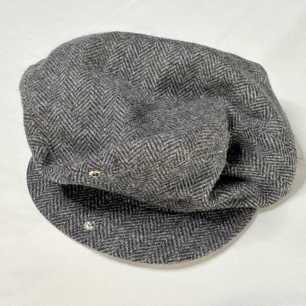 Stetson Small Gray Herringbone Wool Newsboy Cap Made in USA