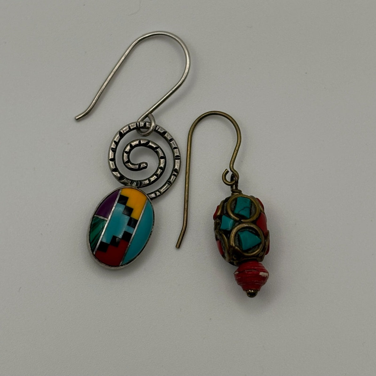 Unique Mismatched Southwestern Style Earrings