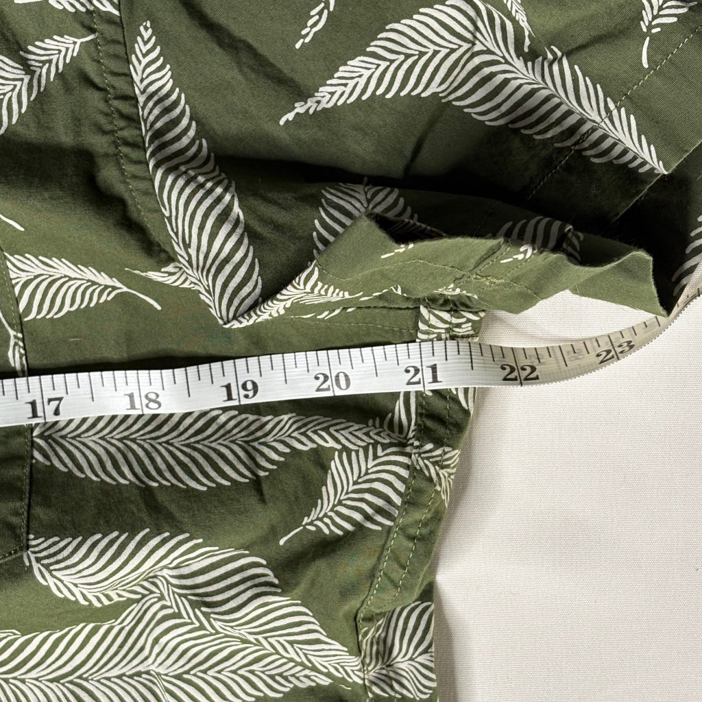 J.Crew Flex Washed Slim Fit Green Leaf Print Button-Up Shirt