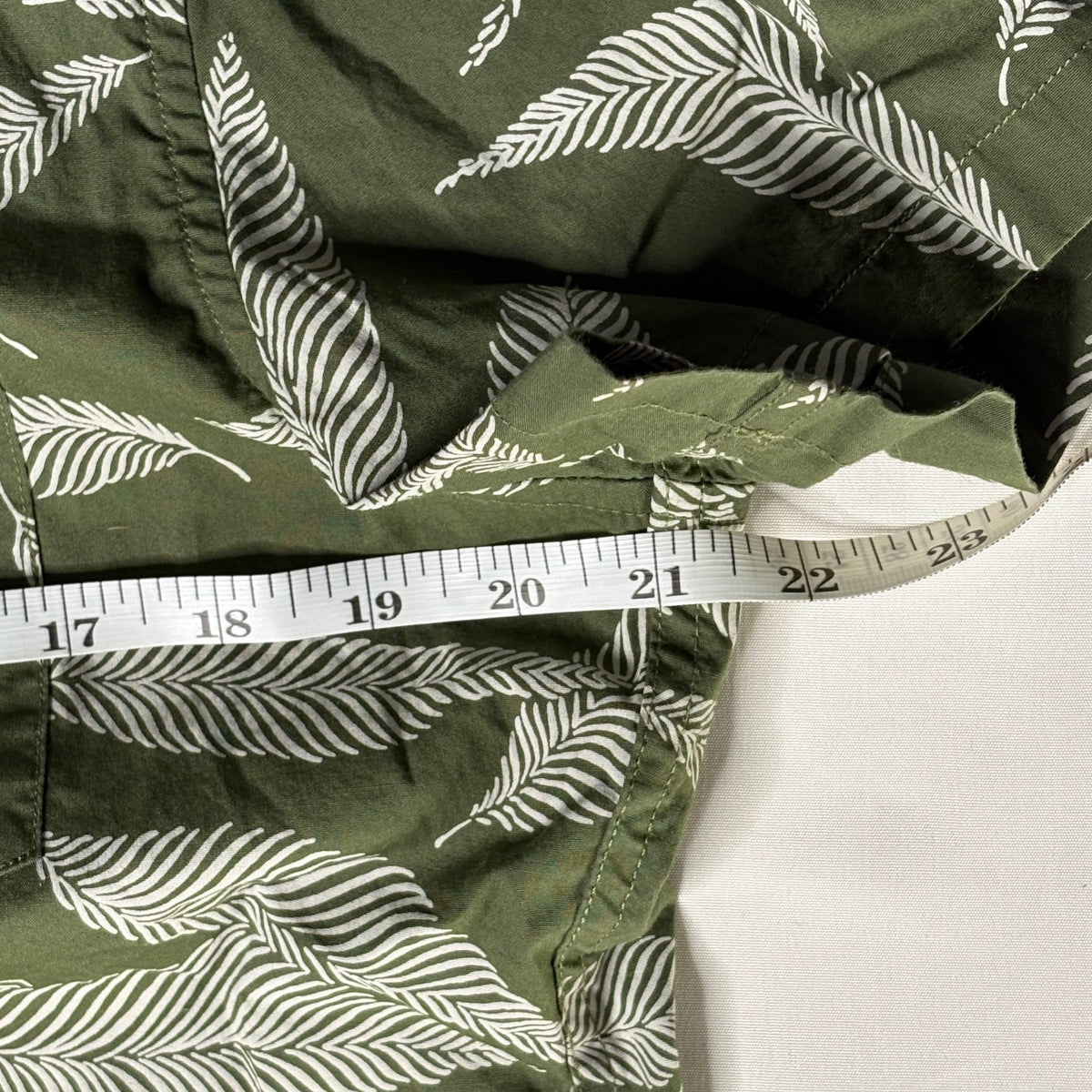 J.Crew Flex Washed Slim Fit Green Leaf Print Button-Up Shirt