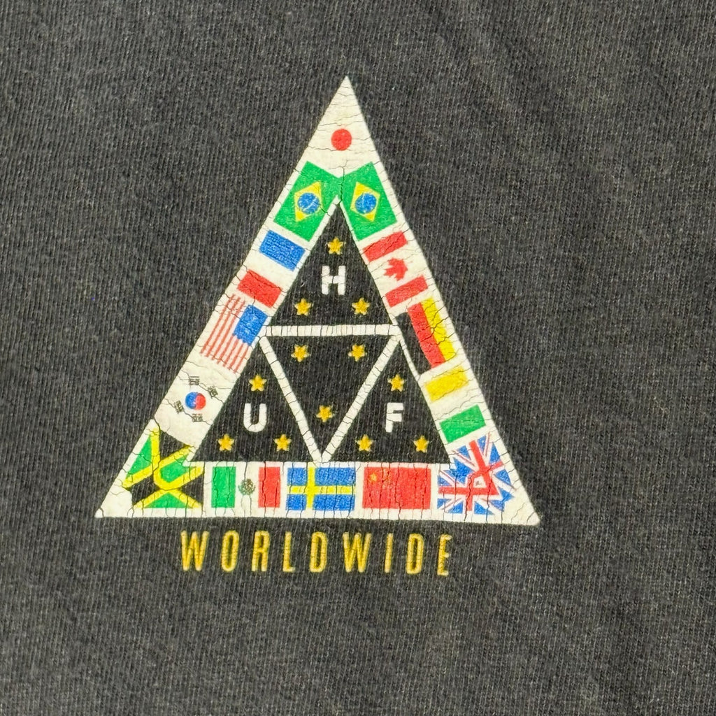 HUF Worldwide Black Graphic T-Shirt Size M