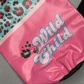 Juice Box Wild Child Pink and Turquoise Leopard Print Bag