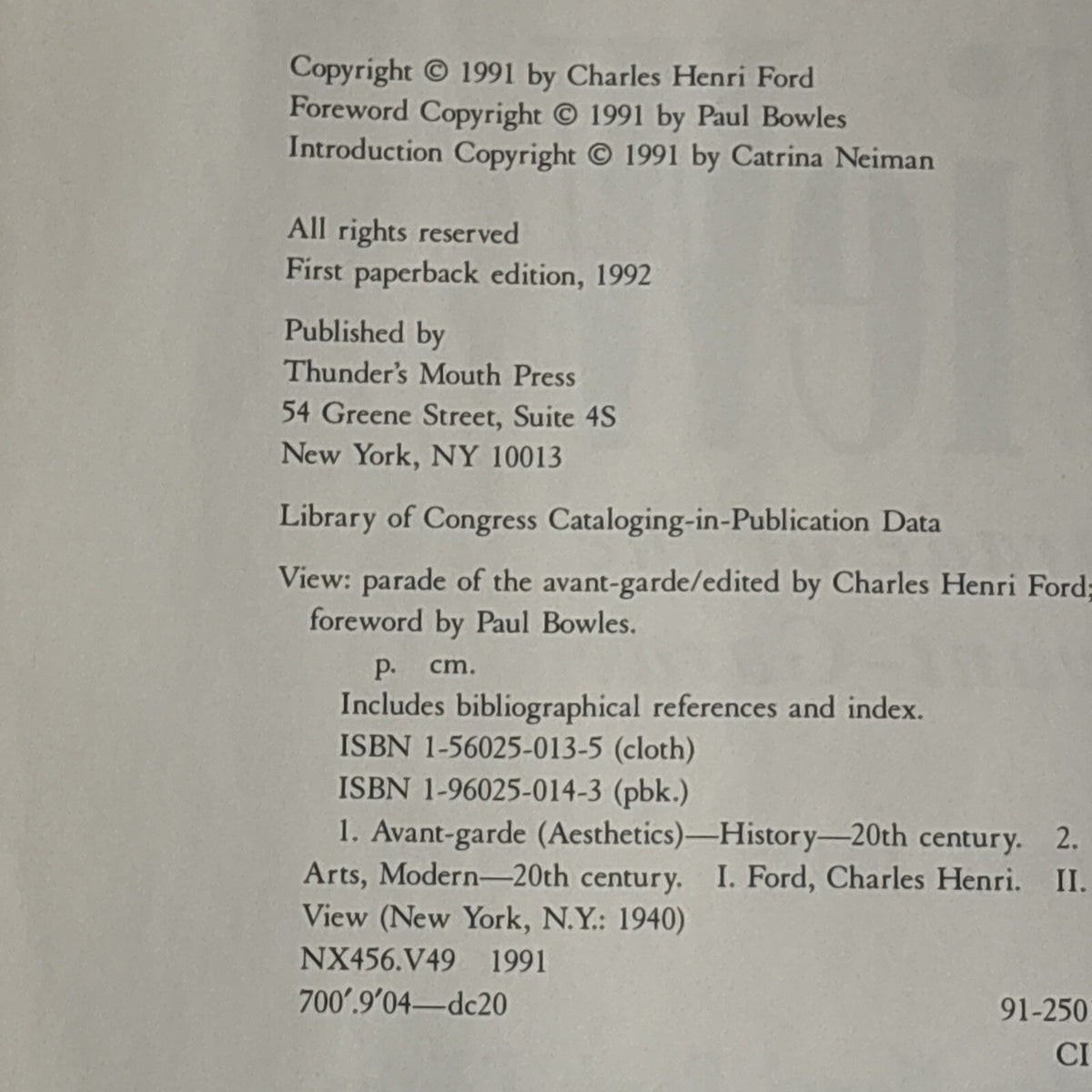 View: Parade of the Avant-Garde 1940-1947 - Edited by Charles Henri Ford