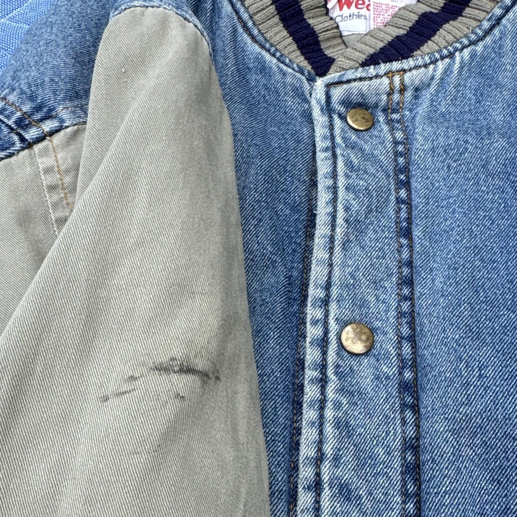 WearGuard Vintage Varsity Jacket XL Blue Gray Quilted Lined