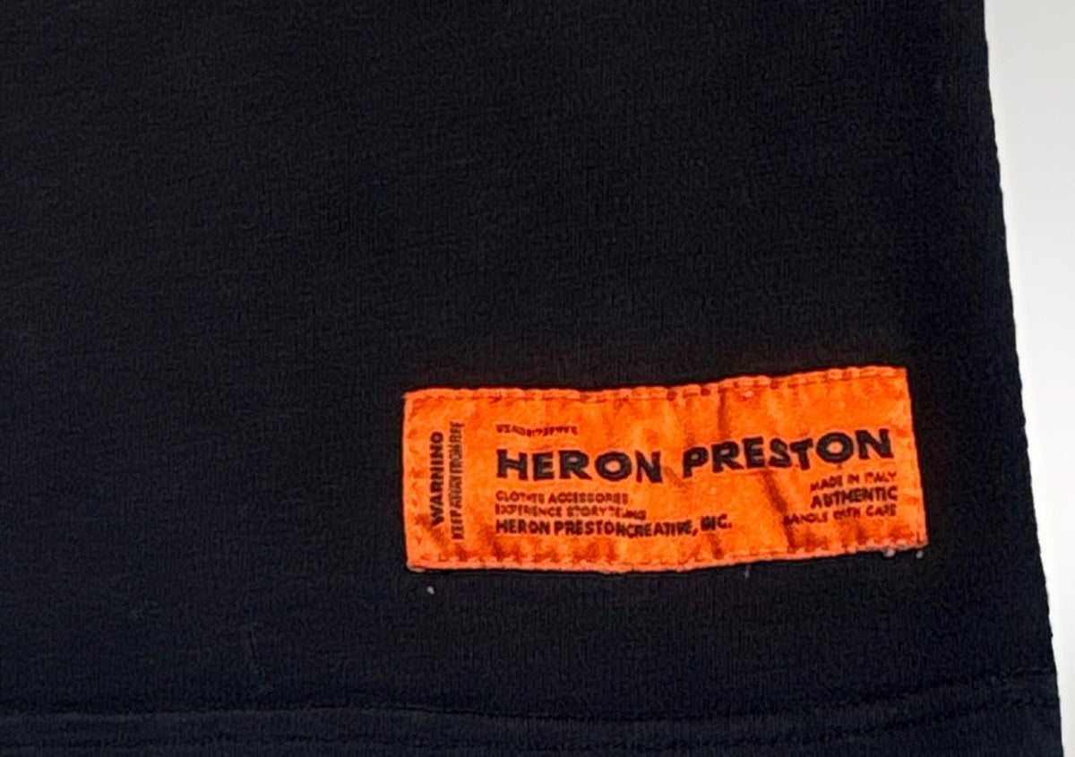 Heron Preston Black Green Heron Graphic T-Shirt Orange Patch