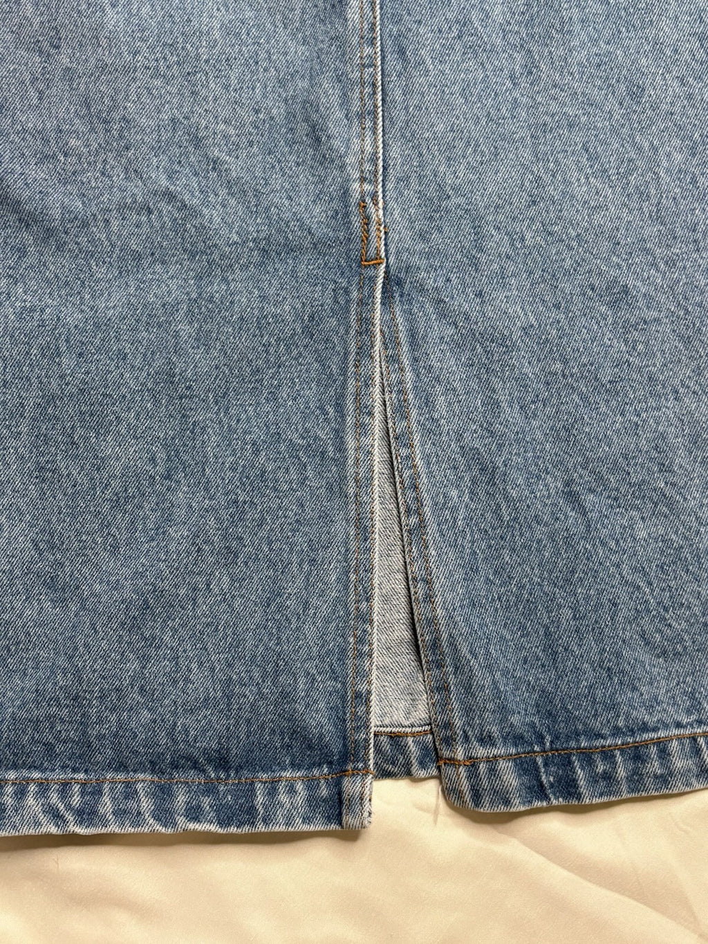 Vintage 1990s Jordache Blue Denim Midi Pencil Skirt, High-Ra