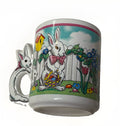 Vintage 1980s Easter Bunny Ceramic Mug With Bunny Handle