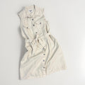 Velvet Heart Cream Denim Sleeveless Shirt Dress with Belt -