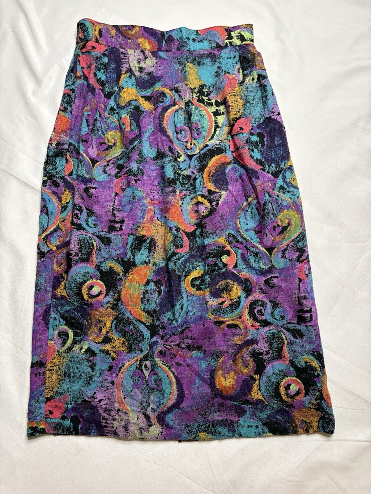 Vintage City Girl California 80s/90s Colorful Abstract Midi